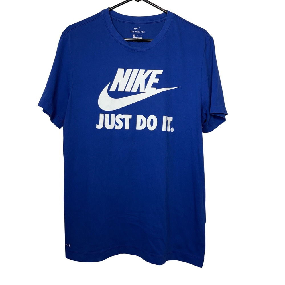 Nike The Nike Tee Dri-Fit Men's Medium M Royal Blue Short Sleeve Athletic TShirt